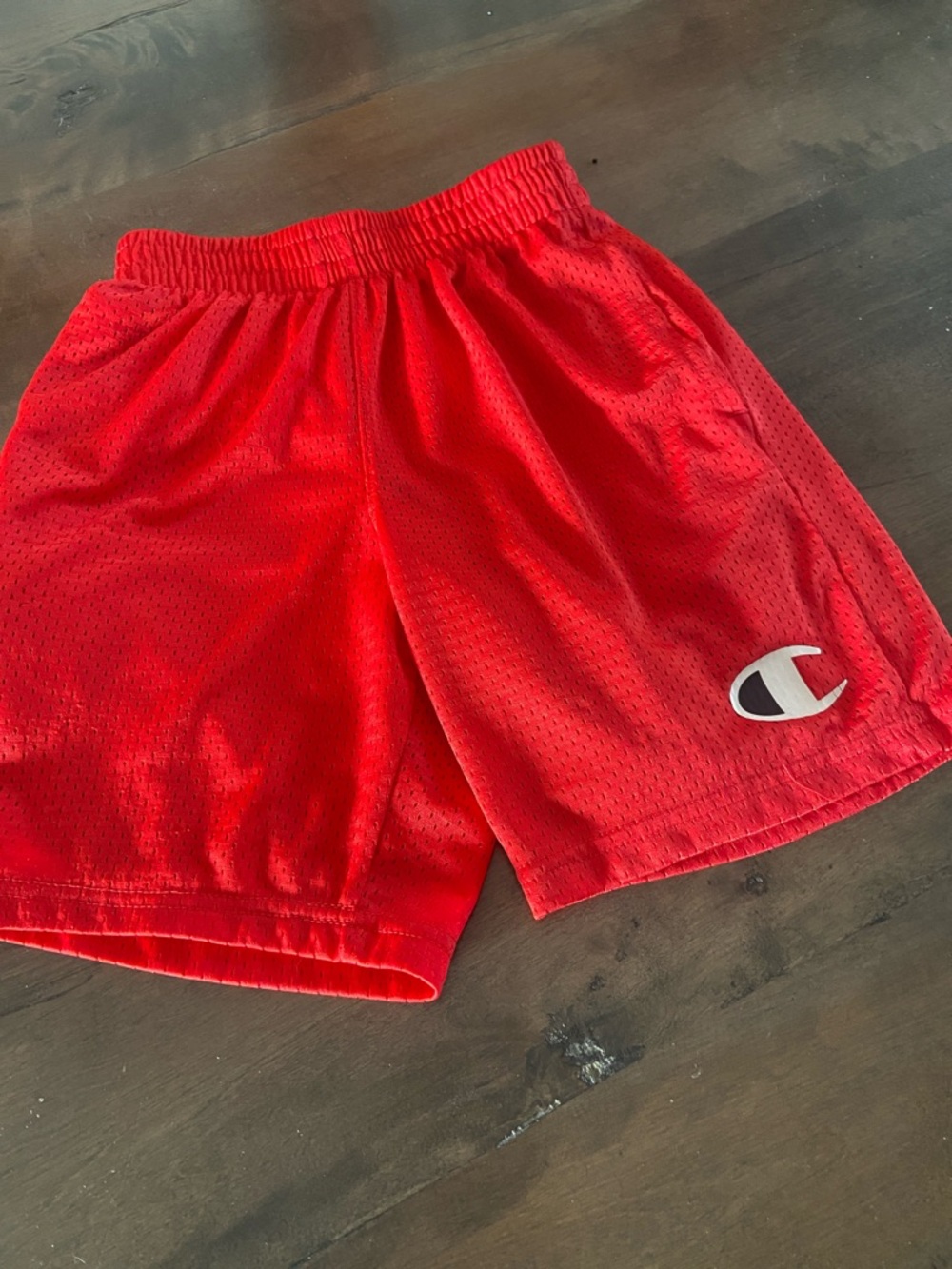 Kids Champion Bright Red Mesh Sport Shorts